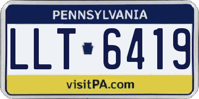 PA license plate LLT6419