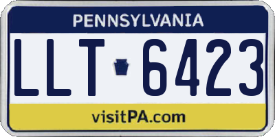 PA license plate LLT6423