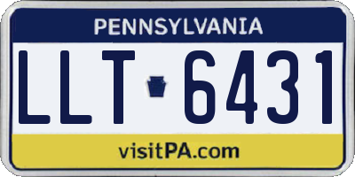 PA license plate LLT6431