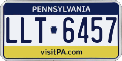 PA license plate LLT6457