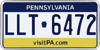 PA license plate LLT6472