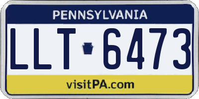 PA license plate LLT6473