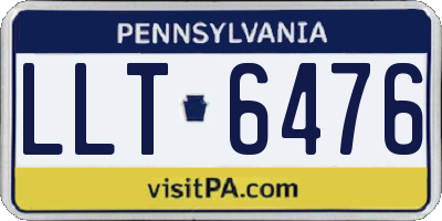 PA license plate LLT6476