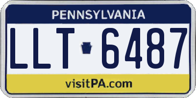 PA license plate LLT6487