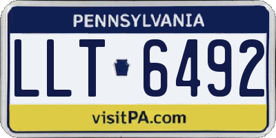 PA license plate LLT6492