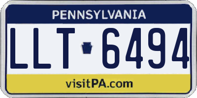 PA license plate LLT6494