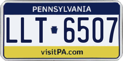 PA license plate LLT6507