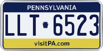 PA license plate LLT6523