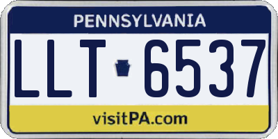 PA license plate LLT6537