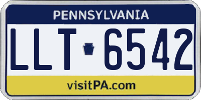 PA license plate LLT6542