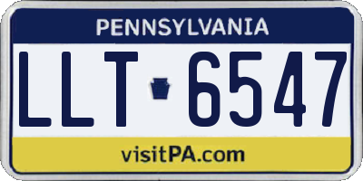 PA license plate LLT6547