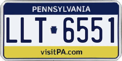 PA license plate LLT6551