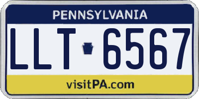 PA license plate LLT6567