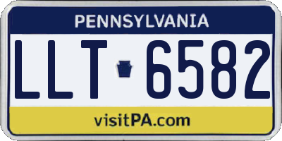 PA license plate LLT6582