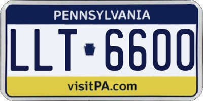 PA license plate LLT6600
