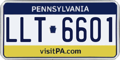 PA license plate LLT6601