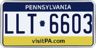 PA license plate LLT6603