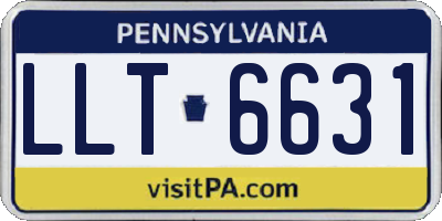 PA license plate LLT6631