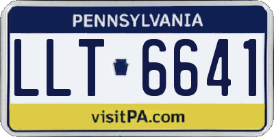 PA license plate LLT6641