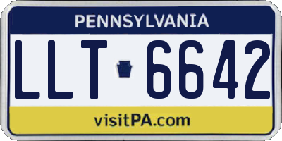 PA license plate LLT6642