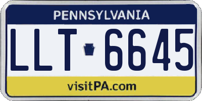 PA license plate LLT6645