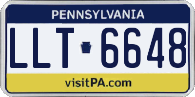 PA license plate LLT6648