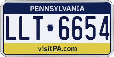 PA license plate LLT6654
