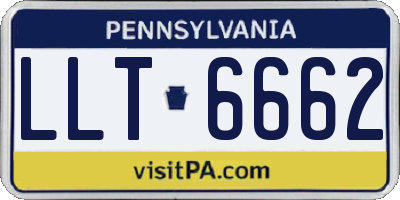 PA license plate LLT6662