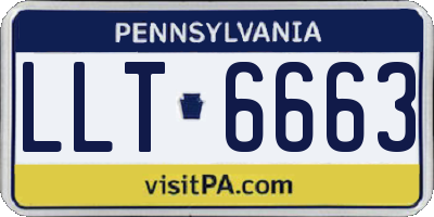 PA license plate LLT6663