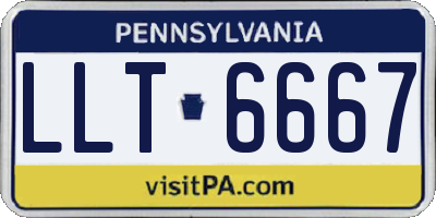 PA license plate LLT6667