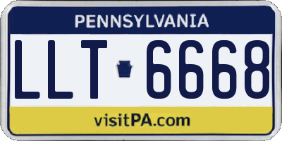 PA license plate LLT6668