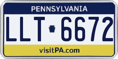 PA license plate LLT6672