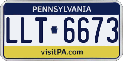 PA license plate LLT6673
