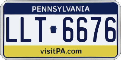 PA license plate LLT6676