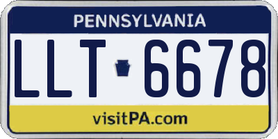 PA license plate LLT6678