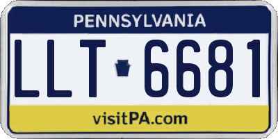 PA license plate LLT6681