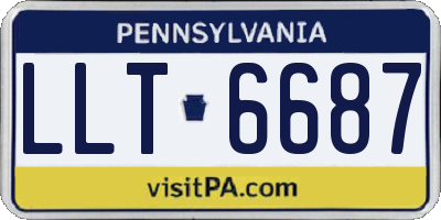 PA license plate LLT6687
