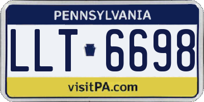 PA license plate LLT6698