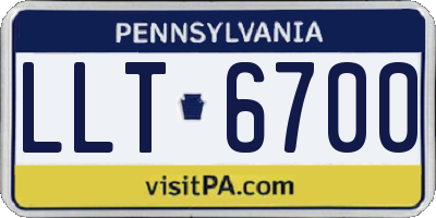 PA license plate LLT6700