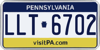 PA license plate LLT6702