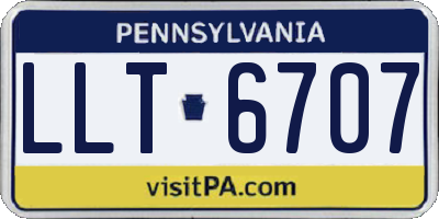 PA license plate LLT6707