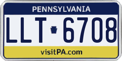 PA license plate LLT6708