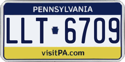 PA license plate LLT6709