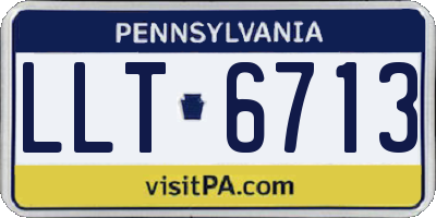 PA license plate LLT6713