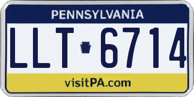 PA license plate LLT6714