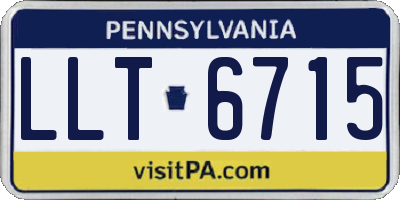 PA license plate LLT6715