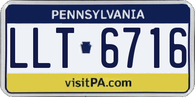 PA license plate LLT6716