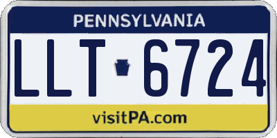 PA license plate LLT6724