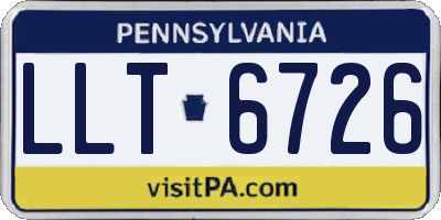 PA license plate LLT6726