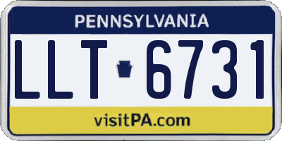 PA license plate LLT6731